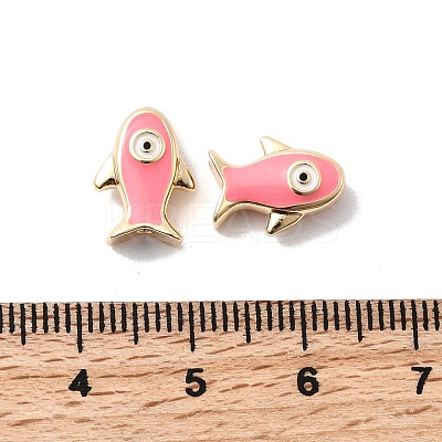 Brass Enamel Beads KK-A277-01G-03-1
