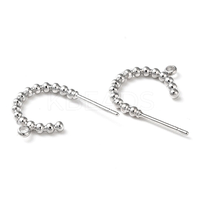 Brass Ring Stud Earring Findings KK-F862-01P-1