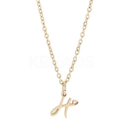 1pc 304 Stainless Steel Letter Pendant Necklaces NJEW-LP0001-39H-G-1
