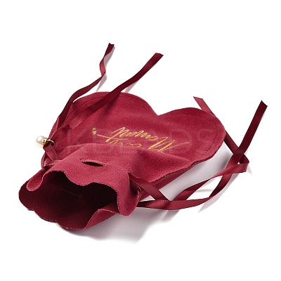 Flannelette Craft Ribbon Drawstring Bag ABAG-A003-01E-1