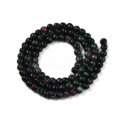 Dyed Natural White Jade Beads Strands G-T140-4mm-B10-1