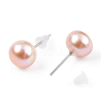 Natural Pearl Stud Earrings PEAR-N020-08B-1
