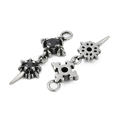 316 Surgical Stainless Steel Micro Pave Cubic Zirconia Pendants X-STAS-G349-03AS-01-1