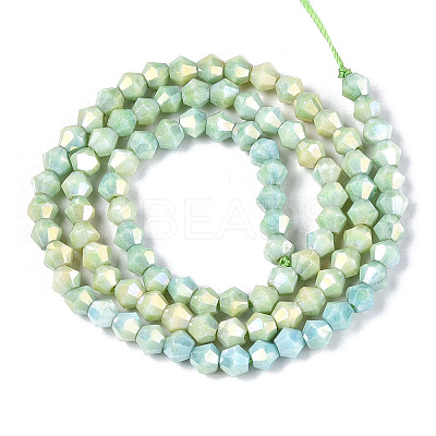 Anti-Tarnish Electroplate Bicone Glass Beads Strands X-EGLA-T021-4mm-16-09-1