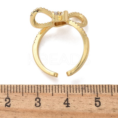 Brass Micro Pave Clear Cubic Zirconia Finger Rings RJEW-C120-27B-G-1