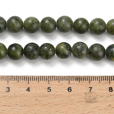 Natural Chinese Jade/Southern Jade Beads Strands G-P626-8mm-01-1