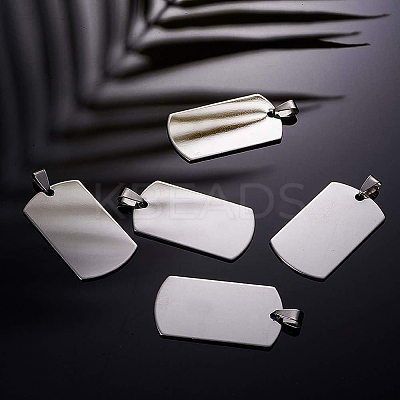 201 Stainless Steel Rectangle Stamping Blank Tag Pendants STAS-BC0002-18P-1
