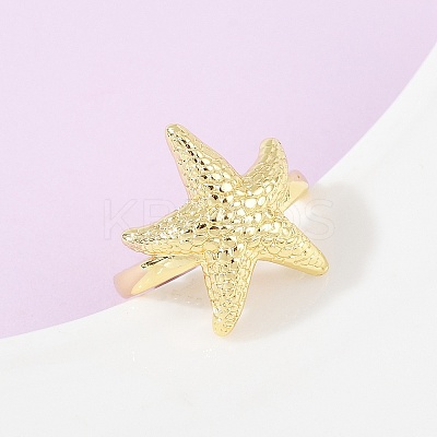 Ocean Theme Brass Cuff Rings RJEW-C135-01G-01-1
