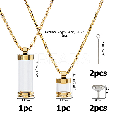 Transparent Glass Wishing Bottle Pendant NJEW-HS0001-01G-1