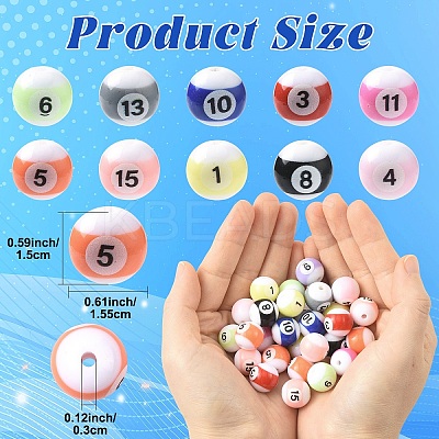 30Pcs Opaque Acrylic Beads OACR-YW0003-63-1