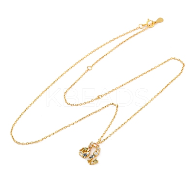 925 Sterling Silver Colorful Cubic Zirconia Constellation Pendant Cable Chain Necklaces for Women STER-R009-01G-09-1