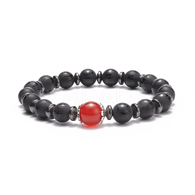 Om Mani Padme Hum Mala Bead Bracelet BJEW-JB08646-1