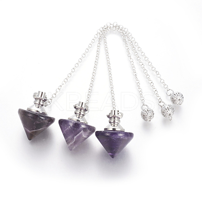 Natural Amethyst Cone Dowsing Pendulums G-G771-D05-1