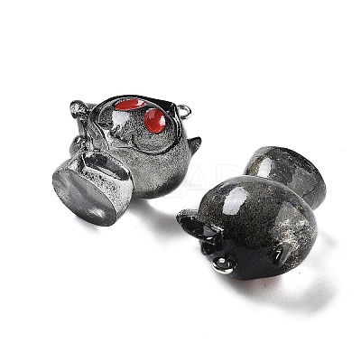 Halloween Theme Baking Paint Resin Pendants RESI-G103-01A-1