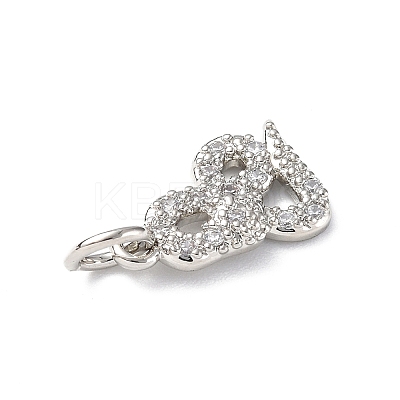 Brass Micro Pave Cubic Zirconia Charms ZIRC-F131-19P-1