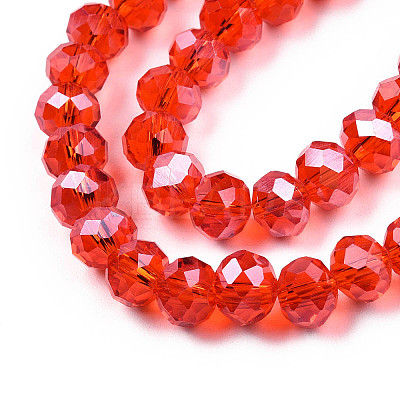 Electroplate Glass Beads Strands EGLA-A034-T6mm-A27-1