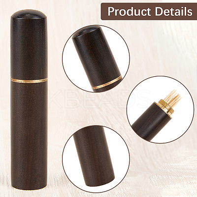 3pcs 3 Colors Sandalwood Leather Craft Sewing Needles Case Box AJEW-GF0011-72-1
