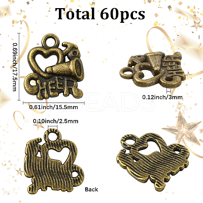 60Pcs Tibetan Style Alloy Pendants FIND-SC0018-05-1