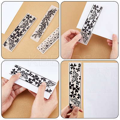 10Pcs 10 Styles Transparent Clear Plastic Embossing Template Folders DIY-GF0005-95-1