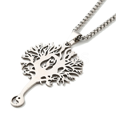 Non-Tarnish 201 Stainless Steel Pendant Necklaces for Women Men NJEW-G123-05P-1
