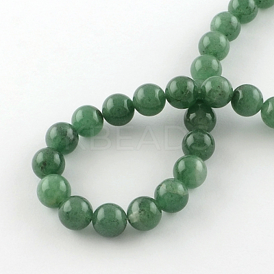 Round Natural Green Aventurine Beads Strands G-R331-8mm-01-1