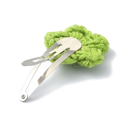 Handmade Cotton Knitting Ornament Iron Snap Hair Clips for Girls PHAR-JH00090-01-1