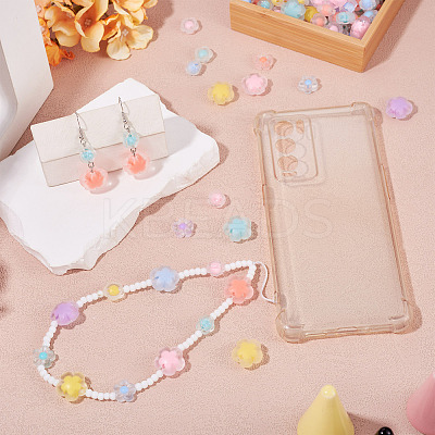 200Pcs 4 Styles Frosted Transparent Acrylic Beads OACR-TA0003-54-1