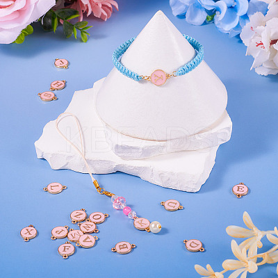 26Pcs Alloy Enamel Letter A~Z Connector Charms FIND-TAC0028-14C-1