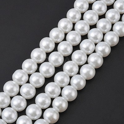 Glass Pearl Beads Strands X-HY-10D-B01-1-1
