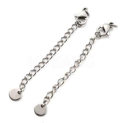 Tarnish Resistant 304 Stainless Steel Curb Chain Extender X-STAS-G310-04P-1