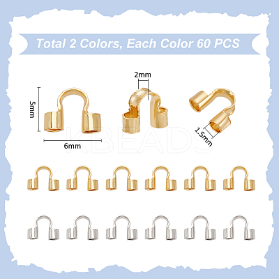 120Pcs 2 Colors Brass Wire Guardian and Protectors KK-UN0004-81-1
