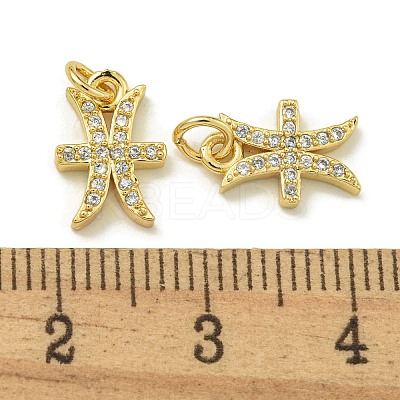Rack Plating Brass Micro Pave Cubic Zirconia Pendants KK-K386-02K-G-1