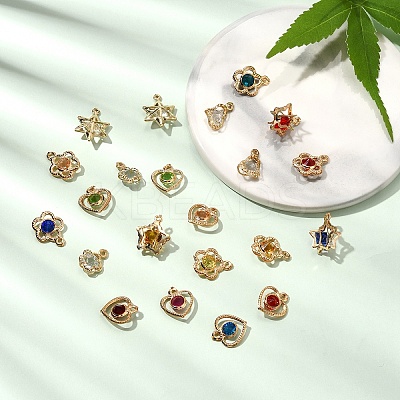 69Pcs 6 Styles Rack Plating Eco-Friendly Iron Pendants FIND-YW0005-89-1