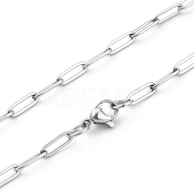 Non-Tarnish 304 Stainless Steel Paperclip Chain NJEW-H205-01P-1