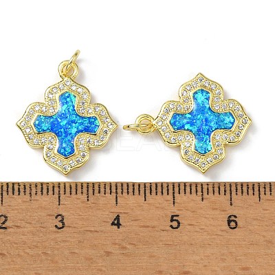 Brass Micro Pave Cubic Zirconia Pendants KK-A197-05G-1