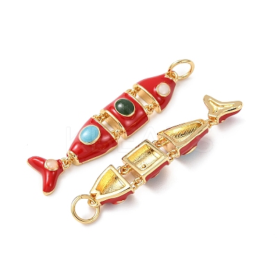 Brass Enamel Pendants KK-C143-44A-G-1