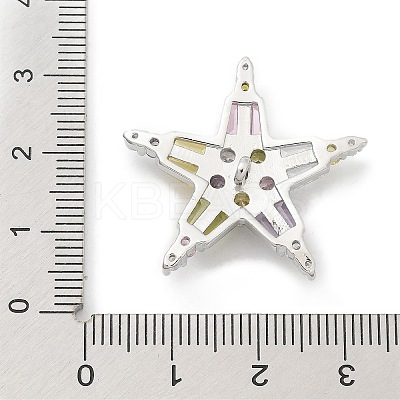 Rack Plating Brass Micro Pave Cubic Zirconia Buttons KK-K293-17P-01-1