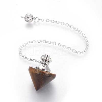 Natural Tiger Eye Cone Dowsing Pendulums G-G771-D04-1