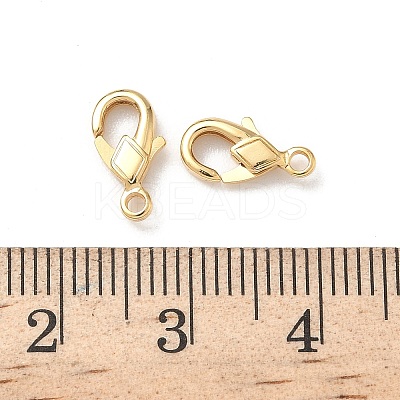 Rhombus Brass Lobster Claw Clasps KK-H083-16G-1