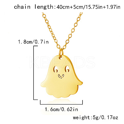 Halloween 304 Stainless Steel Laser Cut Pendant Necklaces FS-WG247A7-05-1