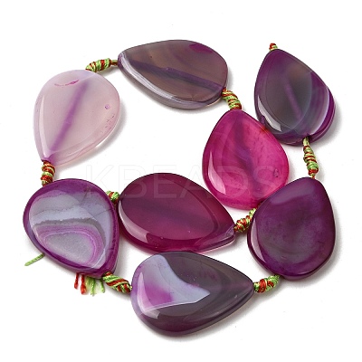 Natural Banded Agate Beads Strands G-F825-F01-01B-1