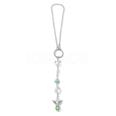 Angel Butterfly Glass Pendants Decirationgs HJEW-JM01936-1