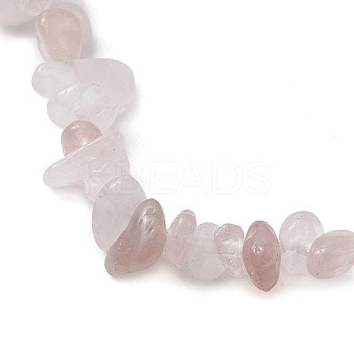 Natural Rose Quartz Anklets AJEW-AN00592-07-1