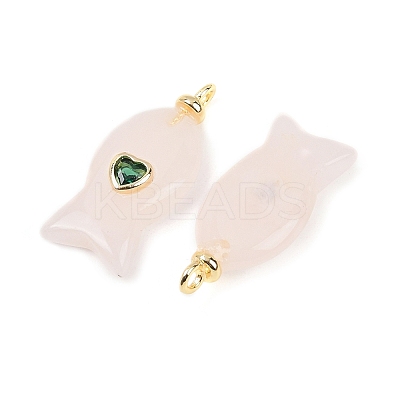 Natural Rose Quartz Pendants G-Z134-06G-04-1