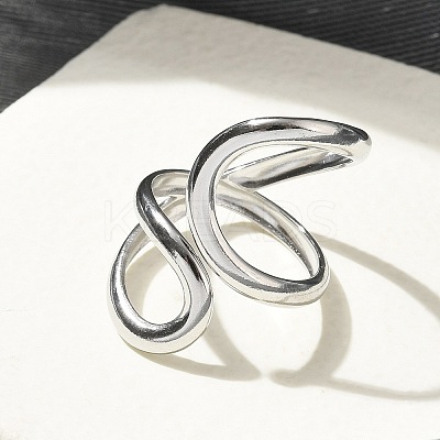 304 Stainless Steel Open Cuff Ring for Women RJEW-M025-02P-1