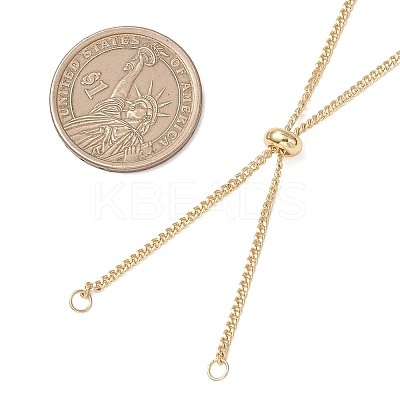 2MM Brass Curb Chain Slider Necklace Making AJEW-JB01545-03-1