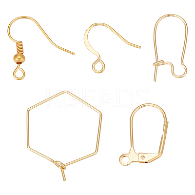 Brass Earring Hooks & Leverback Earring Findings KK-ME0002-48-1