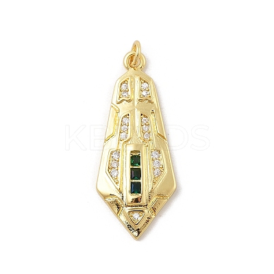 Brass Micro Pave Cubic Zirconia Pendants KK-U047-07G-01-1