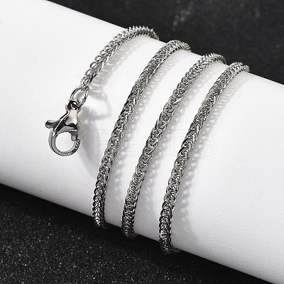 2MM 304 Stainless Steel Wheat Chain Necklaces for Men STAS-V011-03C-P-1
