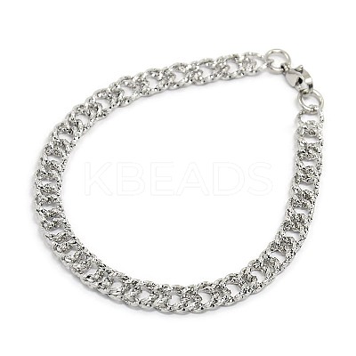 Tarnish Resistant Fashionable 304 Stainless Steel Cuban Link Chain Bracelets STAS-A028-B062P-1